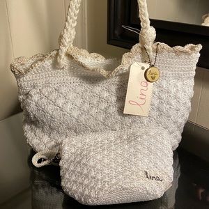 Lina - Cute Soft White Knit Bag and Wallet/Pouch